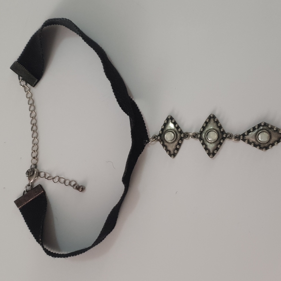 Long pendant adjustable choker boho black/grey - Picture 9 of 14